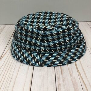 Coach Blue and Black Houndstooth Y2K Women's Bucket Hat